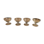 Coupes à champagne dessert verre ciselé grappe raisins, lot de 4 Coupes à champagne dessert verre ciselé grappe raisins, lot de 4