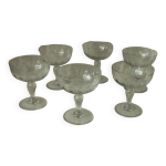 Coupes a champagne en verre ancien a facettes
