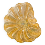 Coupe coquille saint jacques en verre murano italie avec filet d'or paillette
