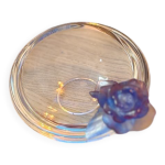 Coupe d�corative daum france p�te de cristal fleur bleue marque