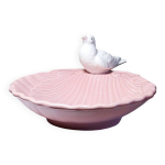 Coupe décorative, vide poche faïence italienne vintage coquillage et colombe Coupe décorative, vide poche faïence italienne vintage coquillage et colombe