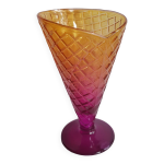 Coupe à dessert glacée violette et dorée bormioli rocco, fabriquée en italie Coupe à dessert glacée violette et dorée bormioli rocco, fabriquée en italie