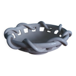 Coupe � fruits corbeille tress�e en c�ramique anth�or