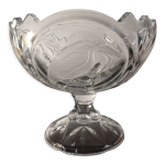 Coupe  fruit cristal d'arques dcors oiseaux