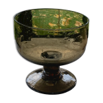Coupe � fruits en verre souffl� brun la roch�re france vintage