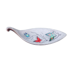 Coupe  fruit vintage annes 50 en cramique vernisse style brutaliste dcor papillons