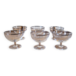 Coupes à glaces vintage en cristal liseré argenté Coupes à glaces vintage en cristal liseré argenté