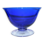 Coupe saladier vintage en cristal bleu de la marque lancel paris