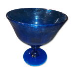 Coupe en verre de biot, bleu cobalt
