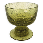 Coupe, verre ou photophore en verre souffl vert