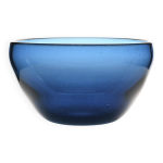 Coupe en verre souffl bleu par claude morin, dieulefit circa 1970