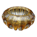 Coupe verre souffl murano barovier toso ctel inclusions couleur ambre