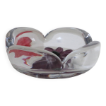 Coupe / vide - poche daum srie coppelia, cristal et pate de verre rose