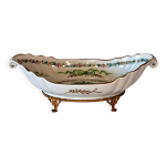 Coupelle ancienne limoges porcelaine peinte & bronze dor style louis xv