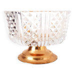 Coupelle en cristal cisel pied en mtal dor