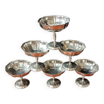 Coupelles  glace inox anciennes, coupes  dessert acier inoxydable vintage