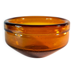 Coupelle vintage en verre souffl ambr bulles dcoratives