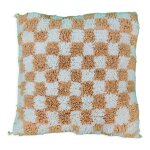 Coussin berbère échiquier beige béni ouarain Coussin berbère échiquier beige béni ouarain
