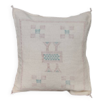 Coussin berbre en soie de cactus blanche