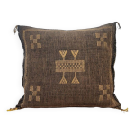 Coussin berbre en soie de cactus marron