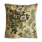Coussin en coton imprim vert et beige 40 cm