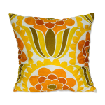 Coussin fleurs annes 70 vintage 37 x 37 cm