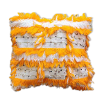 Coussin marocain berbre en coton jaune et blanc fait main 45 x 50 cm