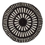 Coussin rond 100% pure laine motifs noir
