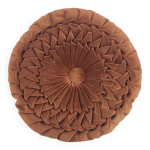 Coussin rond pliss� velours
