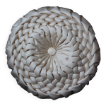 Coussin rond tissu satin pliss diametre 39 cm
