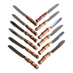 Couteaux  viande manche bambou 60'