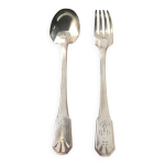 Couverts boulenger monogrammes yr ou ry mtal argent