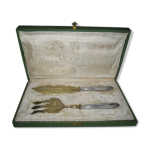 Couverts à poisson argent et vermeil avec sa boite Couverts à poisson argent et vermeil avec sa boite