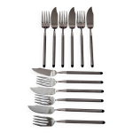 Couverts  poisson  petit point  de bertil vallien pour gense, 1984