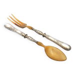 Couvert  salade empire  dcor de cygne et palmette napoleon 19e s.