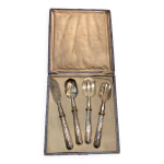 Couverts de service  dessert en argent fourre poincon minerve ecrin d'origine