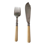 Couverts de service  poisson anglais anciens en argent grav