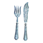 Couverts de service � poissons en argent massif 950� / ��
