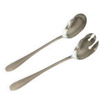 Couverts de service  salade art dco en mtal argent - 1930