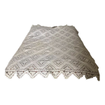 Couvre lit crochet en coton blanc  losanges