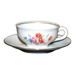 Cpn, tasse fleurie en porcelaine vintage - porcelaine de luxe la compagnie nationale de porcelaine