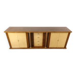 Crdence vintage en peau de chvre laque, 1970