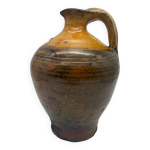 Cruche, pichet en terre cuite vernisse jaune, espagne, xixme