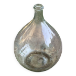 Dame jeanne, bonbonne, bouteille en verre transparente, verre trs pais