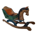 Dcoration cheval  bascule en bois