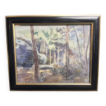 Despierre, aquarelle paysage sous - bois signée encadrement xxème Despierre, aquarelle paysage sous - bois signée encadrement xxème