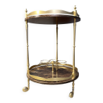 Desserte de bar italienne en peau de chvre laque et parchemin par aldo tura, annes 1960