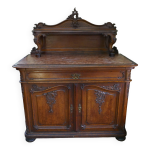 Desserte / buffet fin xixe avec marbre brun - rose style louis xv