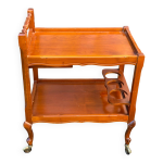 Desserte louis xv bois massif avec porte bouteilles et tiroir