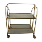 Desserte pliante dore roulante vintage